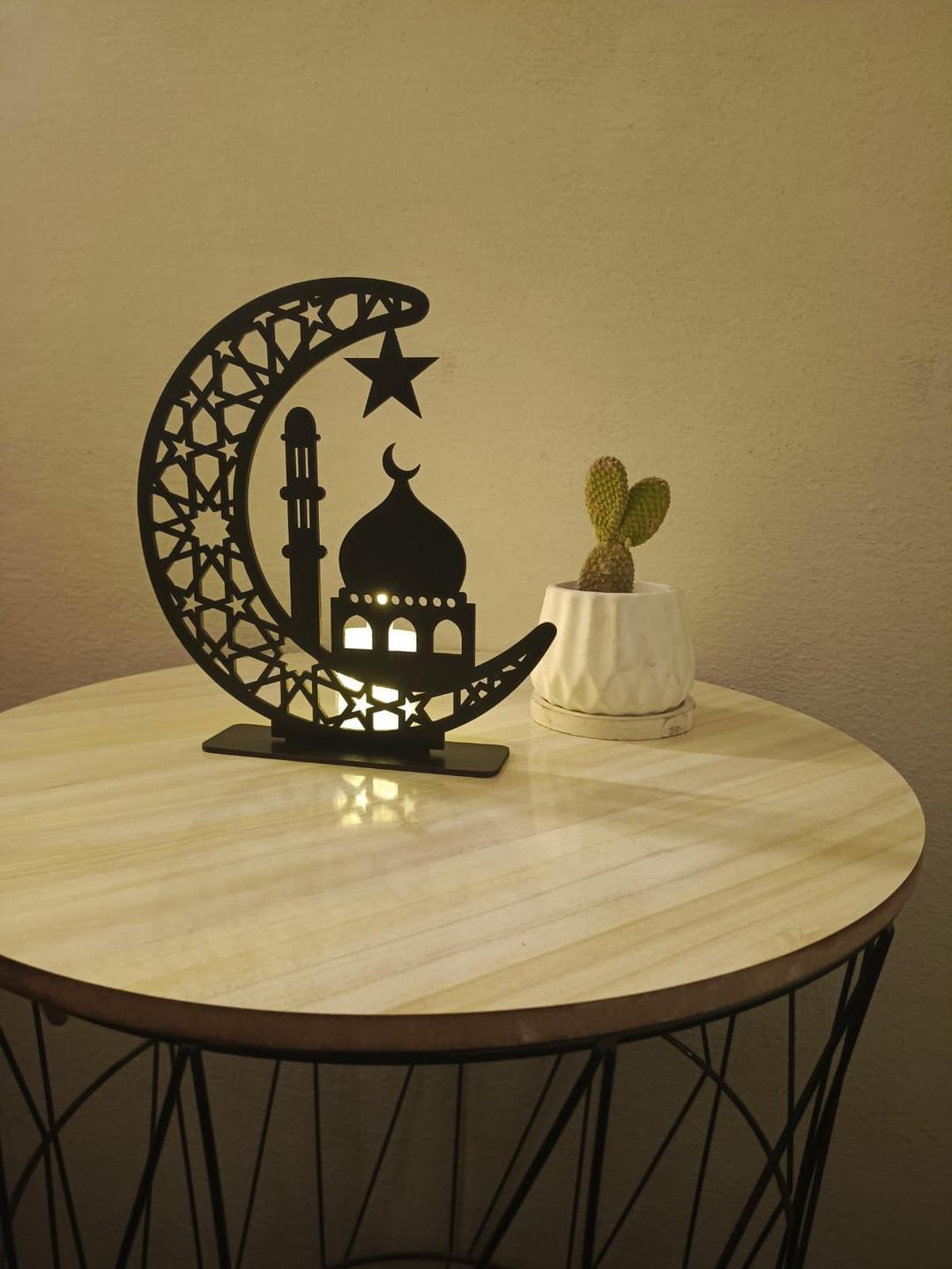 Masjid-e-Nabvi Decorative Moon Shaped Table Stand - AD MART