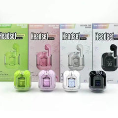Four wireless headset packages in different colors Black, Green, White, Pink img 02