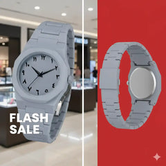 Carbon fiber white Arabic Aura Watch