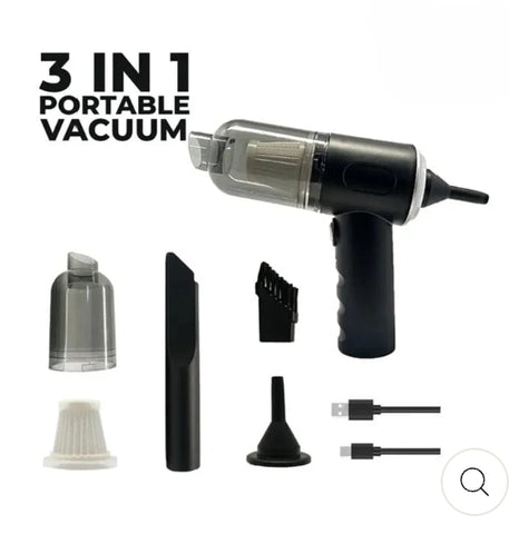 3-in-1 portable vacuum cleaner with attachments on a white background online sale in Pakistan