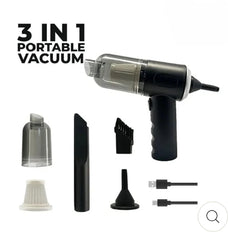 3-in-1 portable vacuum cleaner with attachments on a white background online sale in Pakistan