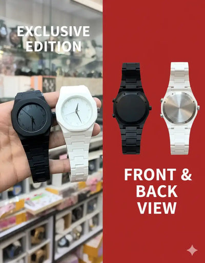 Watch for Men & Women | Carbon fiber white Arabic Aura Watch