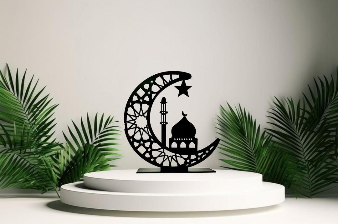 Masjid-e-Nabvi Decorative Moon Shaped Table Stand - AD MART