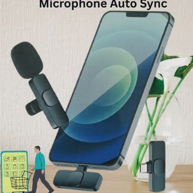 3 in 1 Versatile Dual Wireless K8 Microphone Auto Sync Noise Reduction Set for Android