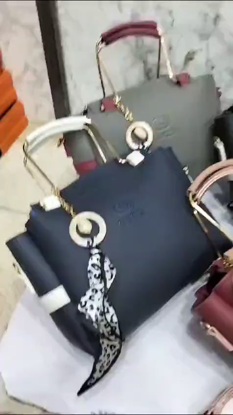 Girl's Rexine Plain Green Hand Bag Set – Stylish & Durable Multi-Piece Fashion Bag Set online sale in Pakistan