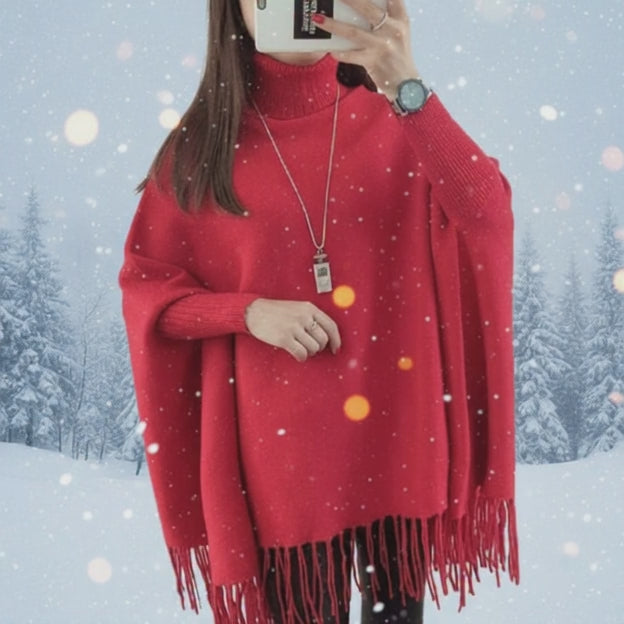 Beautiful Cape Shawl Sweater – Warm & Stylish Fleece Poncho for Girls